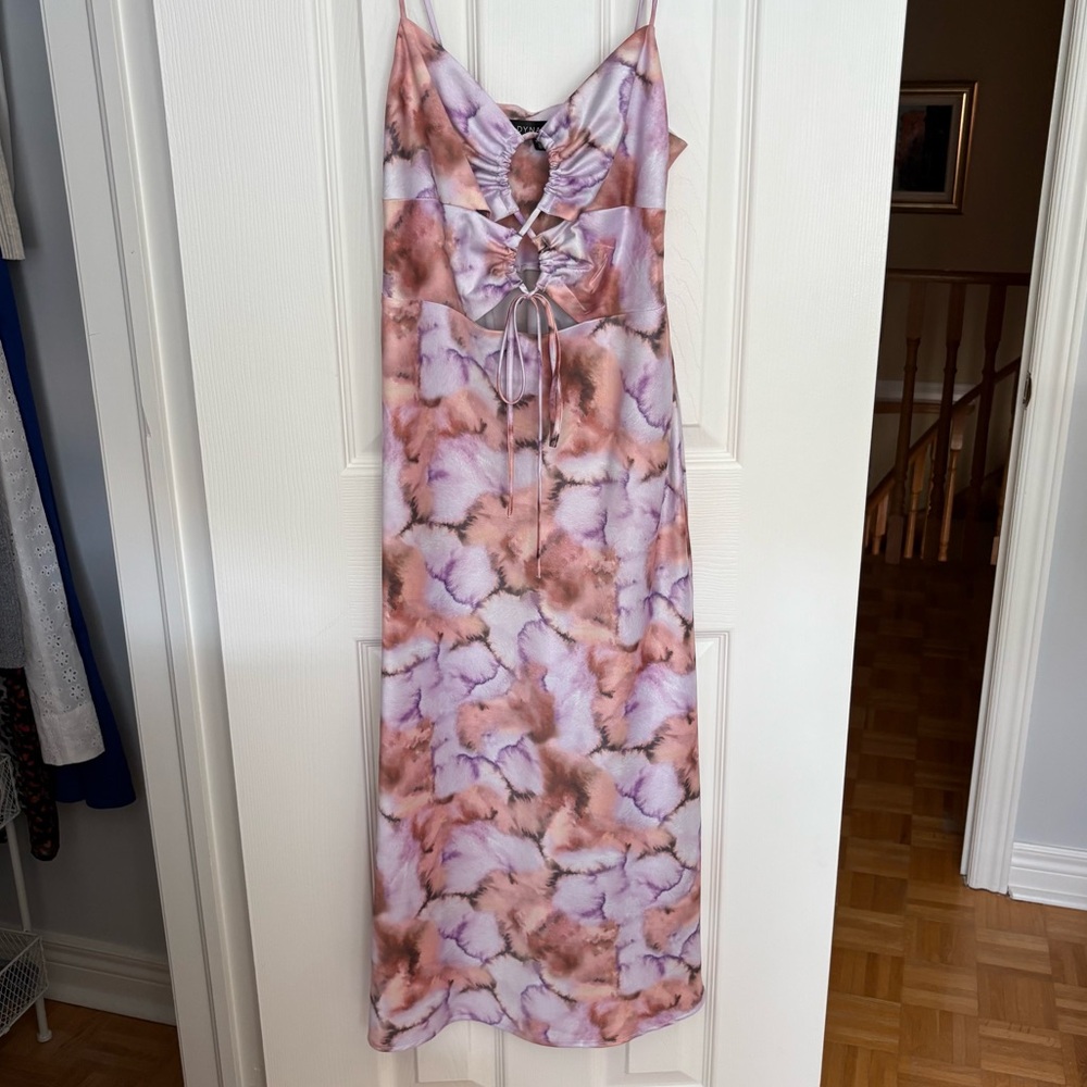 Dynamite Pink and Purple Midi Dress